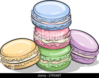 Stapel süßer Macarons Stock Vektor