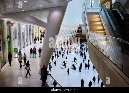 Einkaufszentrum New York Westfield World Trade Center Stockfoto