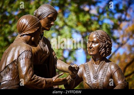 New York Central Park The Mall, Women's Rights Pioneers Monument Frauenrechtler Sojourner Truth, Susan B. Anthony und Elizabeth Cady Stanto Stockfoto