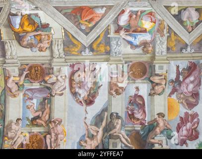 Das Deckenfresko der Sixtinischen Kapelle von Michelangelo Stockfoto