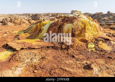 Die surreale Vulkanlandschaft von Dallol in der Danakil-Senke, Äthiopien Stockfoto