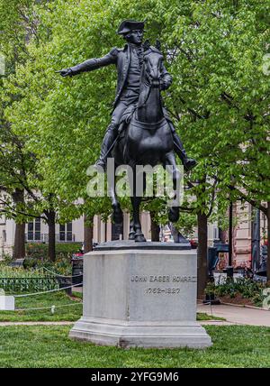 Denkmal für John Eager Howard, Mount Vernon, Baltimore MD USA Stockfoto