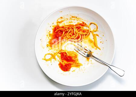 Spaghetti Bolognese Reste Stockfoto