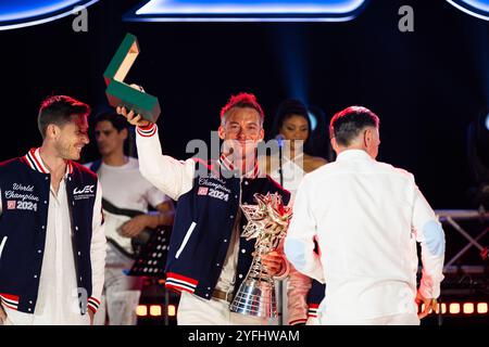 06 ESTRE Kevin (fra), LOTTERER Andre (ger), VANTHOOR Laurens (bel), Porsche Penske Motorsport, Porsche 963 #06, Hypercar, Porträt während der FIA WEC Awards 2024 am 3. November 2024 im Sofitel Bahrain Zallaq in Manama, Bahrain Stockfoto