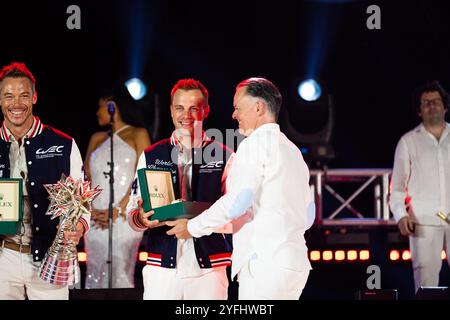 06 ESTRE Kevin (fra), LOTTERER Andre (ger), VANTHOOR Laurens (bel), Porsche Penske Motorsport, Porsche 963 #06, Hypercar, Porträt während der FIA WEC Awards 2024 am 3. November 2024 im Sofitel Bahrain Zallaq in Manama, Bahrain Stockfoto