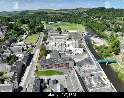 Drohnenansicht von Hawick Scottish Borders Stockfoto