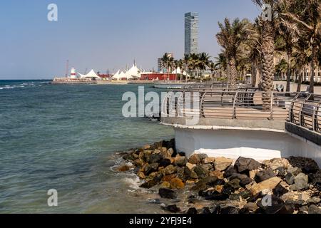 Blick auf die Corniche Promenade in Dschidda, Saudi-Arabien Stockfoto