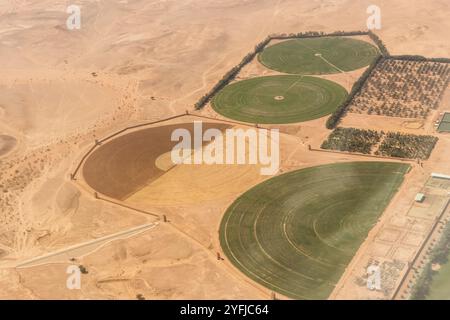 Luftaufnahme einer Farm in der Nähe von Riad, Saudi-Arabien Stockfoto