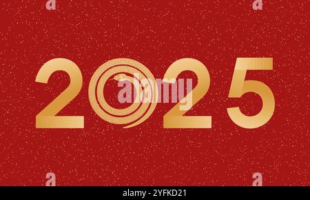2025 Chinesisches Jahr der Schlange Rotes Cover Stock Vektor