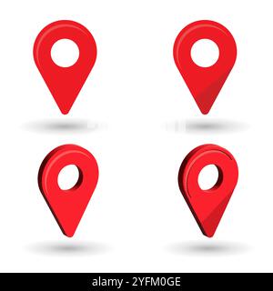 Design des Symbols für die Positionskarte. Abbildung des Kartenzielzeigers Vektor. Stock Vektor