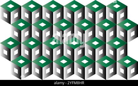 Würfelsymbole. Bunte 3D-Würfelsymbole. Stock Vektor