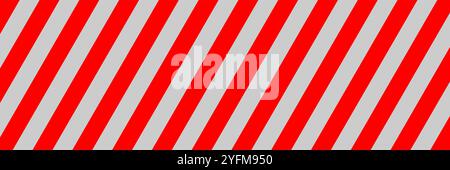 Rot und grau, diagonal gestreiftes Warnmuster. Stock Vektor