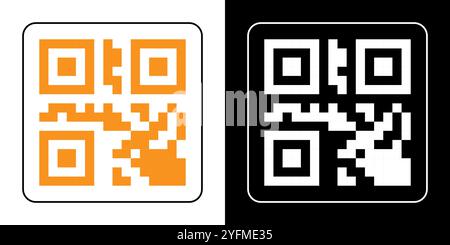 Falsche QR-Code-Scan-Me-Vektorillustration. Stock Vektor