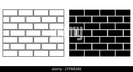 Ziegelwand nahtlos aus Ziegelverlegemuster im Flatart-Stil. Stock Vektor