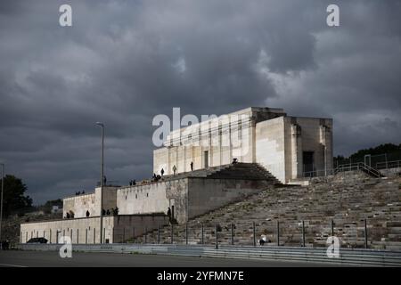 Zeppelinfeld in Nürnberg..Ansicht des ehemaligen NS-Kongresssaals in Nürnberg, Stockfoto