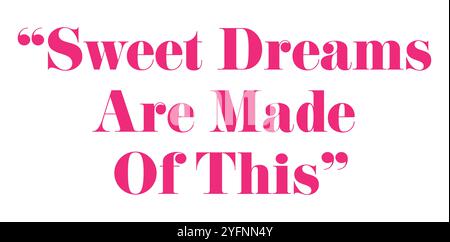 Sweet Dreams inspirierendes Zitat mit handschriftlicher Typografie in Pink. Die Grafik zeigt motivierenden Text, der einen eleganten und modernen Stil schafft Stock Vektor