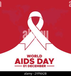 Welt-AIDS-Tag Dezember 01 Hintergrund Vektor-Illustration, Welt-AIDS-Tag Hintergrund. Awareness-Kampagne zum Welt-AIDS-Tag. Poster, Banner, Flyer, Post, Stock Vektor