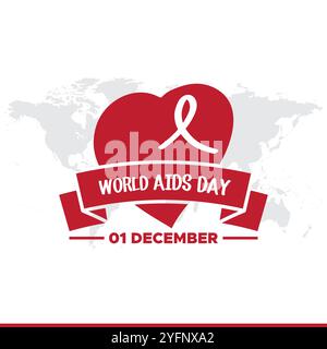 Welt-AIDS-Tag Dezember 01 Hintergrund Vektor-Illustration, Welt-AIDS-Tag Hintergrund. Awareness-Kampagne zum Welt-AIDS-Tag. Poster, Banner, Flyer, Post, Stock Vektor
