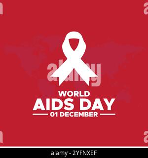 Welt-AIDS-Tag Dezember 01 Hintergrund Vektor-Illustration, Welt-AIDS-Tag Hintergrund. Awareness-Kampagne zum Welt-AIDS-Tag. Poster, Banner, Flyer, Post, Stock Vektor