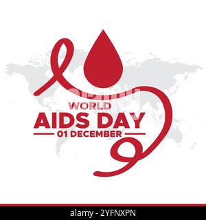 Welt-AIDS-Tag Dezember 01 Hintergrund Vektor-Illustration, Welt-AIDS-Tag Hintergrund. Awareness-Kampagne zum Welt-AIDS-Tag. Poster, Banner, Flyer, Post, Stock Vektor