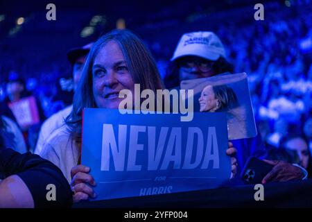 Las Vegas, Nevada, USA. November 2024. LAS VEGAS, NV - Atmosphäre bei Harris Walz stimmte am 4. November 2024 für die Freiheitskundgebung in der MGM GRAND GARDEN ARENA in Las Vegas, NV. Kredit: DeeCee Carter/MediaPunch Kredit: MediaPunch Inc/Alamy Live News Stockfoto