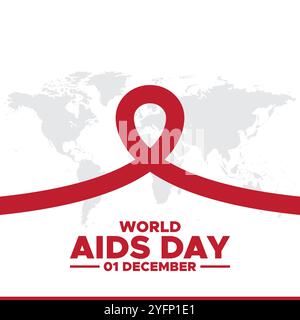 Welt-AIDS-Tag Dezember 01 Hintergrund Vektor-Illustration, Welt-AIDS-Tag Hintergrund. Awareness-Kampagne zum Welt-AIDS-Tag. Poster, Banner, Flyer, Post, Stock Vektor