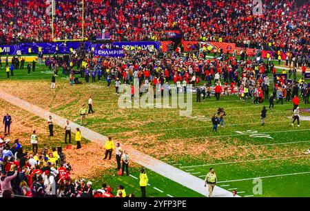 Las Vegas, Nevada, USA, 11. Februar 2024 – die Kansas City Chiefs gewinnen den Super Bowl LVIII im Allegiant Stadium in Las Vegas, Nevada, USA. Stockfoto