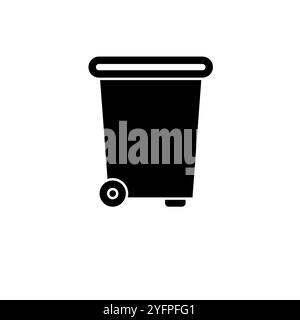 Dumpster, Plastic Tank for Trash Solid Flat Vector Icon Isolated on White Background. Stock Vektor