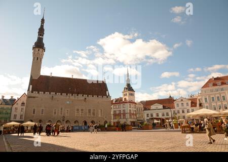 Tallinn Rathaus (Tallinn Raekoda) in Tallinn, Estland – 1322 gegründet, ist es das älteste erhaltene Rathaus in Nordeuropa Stockfoto