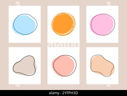 Handgezeichnete Kreise, Ellipsen ovale Highlights Set Stock Vektor