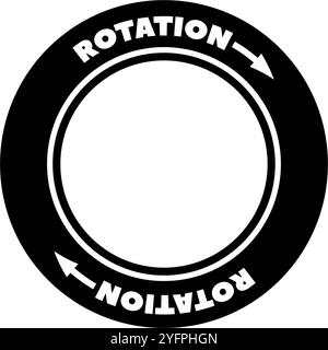 Schwarz-weißes Vektorsymbol eines Reifens mit Drehpfeilen. Perfekt für Automobil-Designs. Stock Vektor