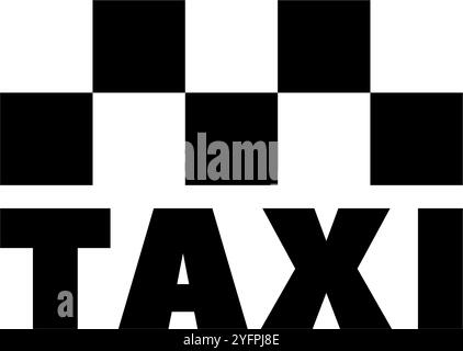 Minimalistisches Schwarz-weiß-Taxi-Service-Symbol. Stock Vektor