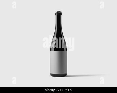 White blank wiederverwendbare Glasflasche Modell 3D Stockfoto