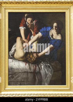 Louvre Museum, Paris, Frankreich. Artemisia Gentileschi, Judith tötet Holofernes. Öl auf Leinwand, um 1612-1617 Stockfoto