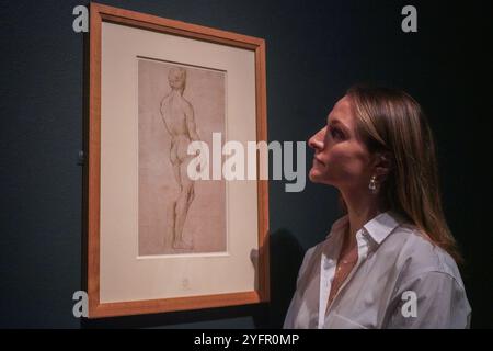 London, Großbritannien. 5. November 2024 RAPHAEL, nach Michelangelo Buonarroti David, ca. 1505-08. Vorschau auf die Königliche Akademie der Künste von Michelangelo, Leonardo, Raphael Florenz,. Die Ausstellung präsentiert über 40 Werke und feinste Zeichnungen aus der italienischen Renaissance. Die Ausstellung findet vom 9. November bis 16. Februar 2025 statt. Gutschrift. Amer Ghazzal/Alamy Live News Stockfoto