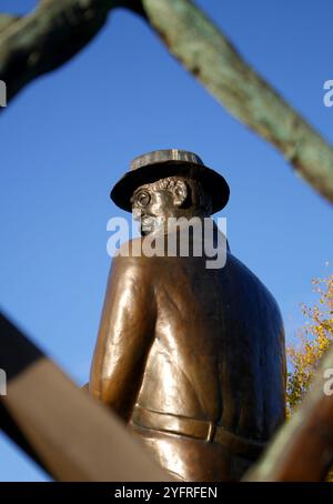 Statue von Nagy Imre, reformbefürwortender Premierminister Ungarns im Jahr 1956, von dem Bildhauer Varga Tamas, Jaszai Mari ter, Budapest, Ungarn Stockfoto