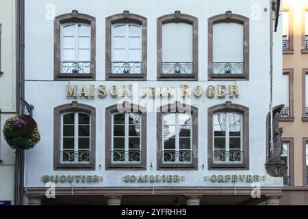 Maison Jean Roger, Place Gutenberg Square, Straßburg, Frankreich, 2024 Stockfoto