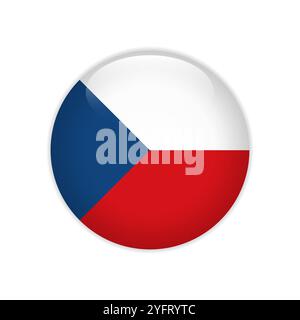 Tschechische Republik Flagge auf Taste Stock Vektor