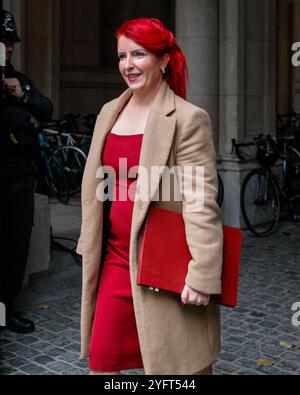 London, Großbritannien. November 2024. Louise Haigh, Verkehrsministerin, Abgeordneter Sheffield Heeley. Die Minister nehmen an der Kabinettssitzung der Regierung in Downing Street, London, UK, Teil. Credit: Imageplotter/Alamy Live News Stockfoto