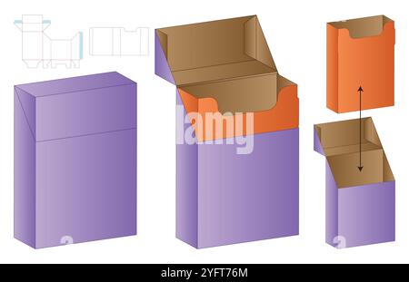 Box Verpackung die cut Template Design. 3d Mock-up Stock Vektor