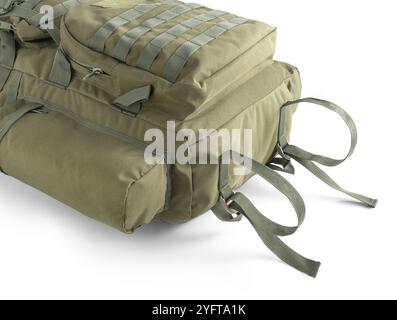 Taktischer Militärrucksack in Khaki Stockfoto