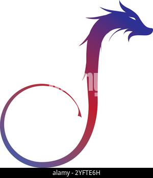 Drachenlogo mit Buchstabe d Stock Vektor