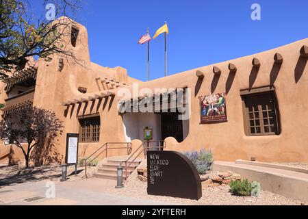 New Mexico Museum of Art, adobe Building, in Santa Fe, USA Stockfoto