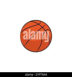 Orangefarbener Ball für Basketballspiele. Sportausrüstung. Vektorabbildung. Stock Vektor