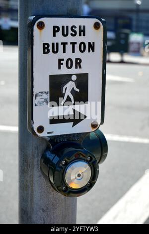 Fußgängertaste. Stockfoto
