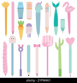 . Stifte und Marker Vektor groß Set Stock Vektor