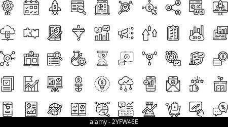 Hochwertige Sammlung von Vektorsymbolen mit editierbarer Kontur. Ideal für professionelle und kreative Projekte. Stock Vektor
