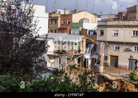 Bilder der Überschwemmung in Valencia (DANA) durch starke örtliche Regenfälle und hydrogeologische Instabilität Stockfoto