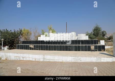 Massengrab mit 440 Opfern des Halabja-Massakers von Saddam Hussein im Jahr 1988 Stockfoto