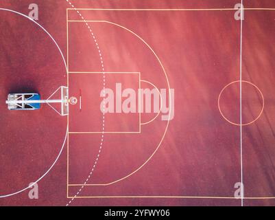 Luftaufnahme Eines Teils Des Basketballplatzes Im Freien Stockfoto